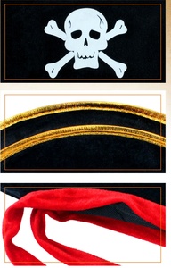 <span class=keywords><strong>Sombrero</strong></span> de <span class=keywords><strong>pirata</strong></span> negro de capitán de nueva moda para fiestas de Halloween <span class=keywords><strong>sombrero</strong></span> de fiesta festiva - Product Image 6