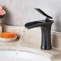 Robinet salle De bain Cascade Mitigeur De Lavabo Robinet En Bronze Huilé Robinet D'eau