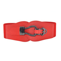 SAIJE – ceinture élastique en tissu pour femme, 6cm de large, avec boucle en métal, à la mode, pour l'hiver et l'été