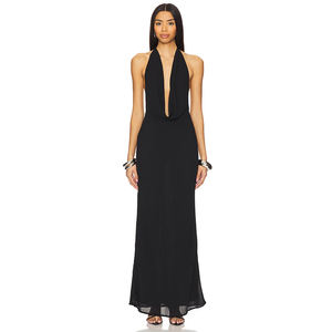 2025 mới của phụ nữ không tay Maxi <span class=keywords><strong>Dress</strong></span> sexy sâu v-cổ Halter backless Bodycon giản dị bên <span class=keywords><strong>Dress</strong></span> - Product Image 5