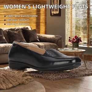 Mocasines de Cuero Perforado para Mujer, Zapatos Planos, Calzado Casual Cómodo para Caminar - Product Image 2