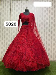 Élégant filet Georgette Lehenga pour femme Tenue de fête et de mariage parfaite avec broderie lourde et chemisier élégant - Product Image 5