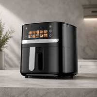 Friteuse à air manuelle de haute qualité 7L avec une puissance de 1500W et un panier unique, cuisson sans huile, fabriquée en Chine