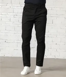 Stock di un pezzo di spedizione da uomo pantaloni lunghi 97% cotone 3% Spandex pantaloni neri Casual kaki per uomo