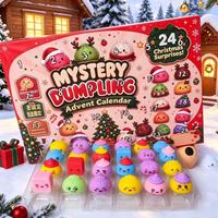 Calendrier de l'Avent de Noël en forme de boulette, compte à rebours de 24 jours, boîte surprise, jouets anti-stress mignons en TPR, cadeau de Noël surprise