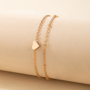 Tobillera Bohemia con corazón para mujer, cadena de Color plateado y dorado para pierna y pies descalzos, joyería para playa - Product Image 5