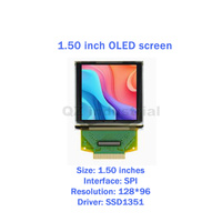 Layar OLED QZ BOM baru Original 1,5 inci, layar persegi 128x128, driver SSD1351, layar LCD OLED berwarna