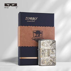 Accendino a cherosene antivento ZORRO/Zorro Z91 DIY-126 in ottone nichelato bianco, design Quattro Cavalieri Apocalittici, di alta gamma, successo TikTok - Product Image 4