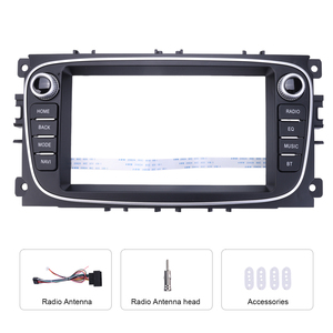 Cadre de façade d'autoradio 7 pouces pour <span class=keywords><strong>Ford</strong></span> <span class=keywords><strong>Focus</strong></span> / Mondeo / S-MAX (2006-2011) (Noir Mat) Kit de tableau de bord pour unité Android Fusion Vente en gros - Product Image 1
