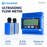 Débitmètre à ultrasons Pokcenser PWF-U2000M à fixation par pince, débitmètre modulaire pour liquides, pour eaux usées industrielles