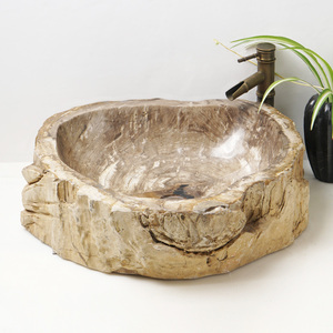 Incroyable évier <span class=keywords><strong>en</strong></span> pierre de <span class=keywords><strong>bois</strong></span> pétrifié fossile naturel - Product Image 5