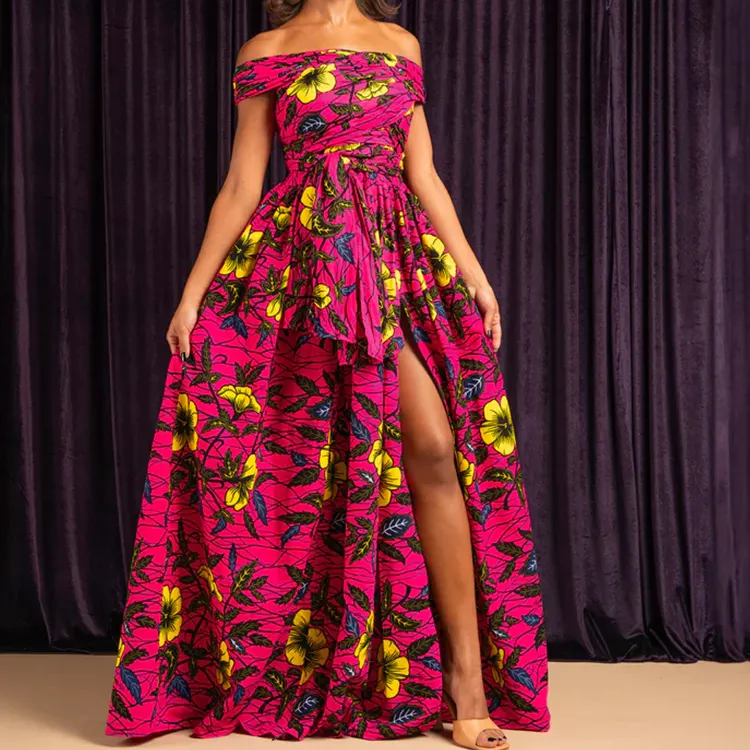 Estampado africano Maxi Infinity Dress Multiway Styles Wax Cloth Vestido largo Mujeres Sexy Boho African Dress