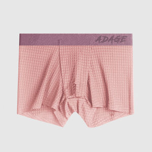 Ropa interior de tiro medio para hombre, pantalones cortos de seda de hielo para niños, Waffle, malla cuadrada plana, Color contrastante, transpirable para adolescentes - Product Image 5