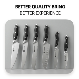 Cuchillo Santoku Profesional de 7 Pulgadas, Acero X50CrMoV15, Hoja Ultra Afilada, Cuchillo de Cocina Japonés para Cortar Pescado y Carne - Product Image 3