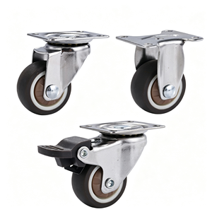 Stainless Steel Caster Wheels 100x80mm Flat Type With Side Pedal Brake Ball Bearing Locking Mechanism - Product Image 1