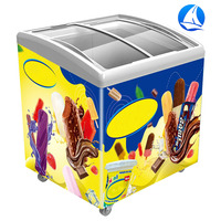 Congélateur Vitrine à Glaces Commercial à Refroidissement par Air, Température Mécanique, Porte Vitrée pour Supermarché et Magasin de Proximité