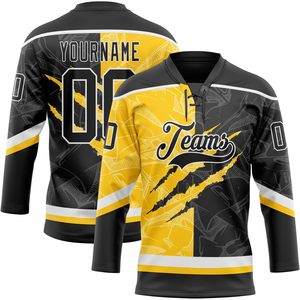 Maillot de hockey personnalisé unisexe pour adulte, sublimé, anti-humidité, col en V, 420g, pour équipes - Product Image 1