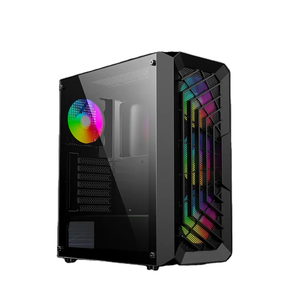 Powercase OEM Support ATX CPU RGB FAN table glass PC gaming computer cases full towers desktop PC case