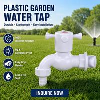 Robinet d'extérieur en PVC blanc durable avec poignée croisée pour jardin, cuisine, salle de bain, ferme, Inde, Pakistan, Afrique