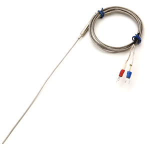 مستشعر درجة حرارة <span class=keywords><strong>PT100</strong></span> RTD من الشركة المصنعة مع كابل تعويض، مستشعر مجس ترموكابل مدرع بإبرة WRNK-191 - Product Image 3