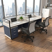 Poste de travail de bureau individuel moderne en bois avec cloison de séparation pour employés, ensemble de mobilier de bureau en gros