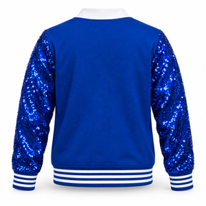 Cardigan Sororité Campus Greek & Embroidery Shop à manches à sequins, col en V, blocs de couleur et poignets rayés - Product Image 3
