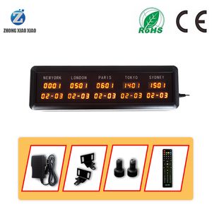 LED Mini Digital World Time Zone 0.4 Inch Horloge électronique multizone Horloge Affichage de la date 5 villes Motif électrique Nature morte - Product Image 4