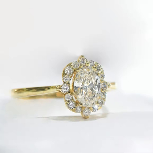 MaiYi IGI-gecertificeerde CVD HPHT laboratorium gekweekte ovaal geslepen diamanten <span class=keywords><strong>ring</strong></span> 14k/18k massief gouden op maat gemaakte sieraden voor dames en heren, verlovingsring - Product Image 3