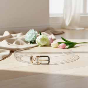 Cinturón Transparente de 2.3 cm con Hebilla Metálica para Mujer, Accesorio de Moda - Product Image 2