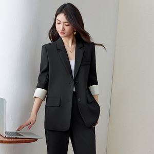 Women's Blazer Solid Color Polyester Breathable Loose Fit Spring Autumn Style - Product Image 3