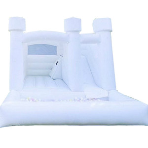 Nhà Máy Vinyl màu hồng màu xanh trắng <span class=keywords><strong>bouncy</strong></span> nhà dày trượt Bouncer nhảy Trắng Inflatable Bouncer bên đám cưới thuê Trắng Bouncer - Product Image 1