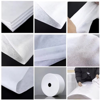 Tissu non tissé spunlace blanc biodégradable résistant à l'eau, 70-120 g/m², personnalisé en usine, pour la matière première des lingettes humides