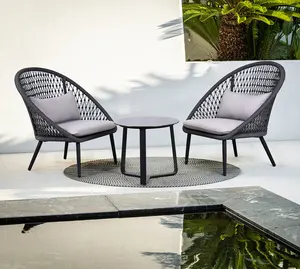 Olifb-Conjunto de sofás de jardín con mesa de centro para el hogar, muebles de exterior, cuerda tejida