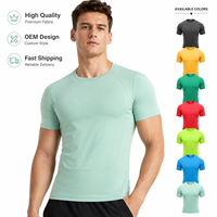 T-shirt à manches courtes pour homme, col rond, coupe ajustée, séchage rapide, respirant, extensible, idéal pour la course à pied, l'entraînement et le sport, design OEM ODM.