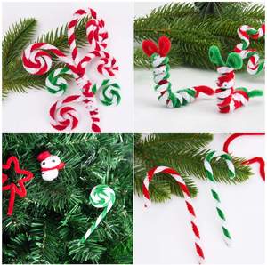 Kit de suministros para manualidades navideñas, pompones de chenilla, 1cm, 2cm, 3cm, varios colores - Product Image 6