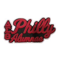 Écusson thermocollant brodé en chenille Philly Alumnae DST Sorority Oo-oop Delta Greek 1913 Elephant 1913 Couleur personnalisée Deux couleurs