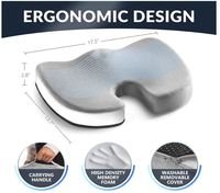 Coussin de siège de coccyx en mousse à mémoire de gel orthopédique antidérapant pour la douleur au coccyx