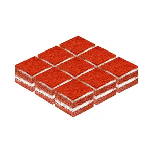 बॉक्स पैकेजिंग डिनर बेकरी थोक डबल स्तरित लाल मखमली मूस स्क्वायर केक