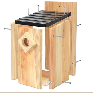 Ağaç asılı ahşap su geçirmez Bluebird evleri Mini kuş kınamak için açık havada sprey boya tedavisi klasik <span class=keywords><strong>Birdhouse</strong></span> yuvalama kutusu - Product Image 4
