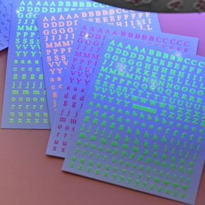 12 Colores, Pegatinas para <span class=keywords><strong>Uñas</strong></span> con Letras de 8*10cm, Calcomanías Transferibles, Decoraciones de <span class=keywords><strong>Uñas</strong></span> de Neón DIY, Manicura, Deslizadores 3D para Salón - Product Image 2