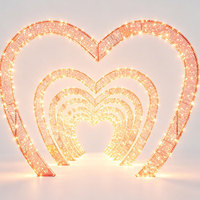 Lampes LED d'extérieur en fer en forme de cœur, style couloir, pour une ambiance romantique, idéales pour les parcs, la décoration de la Saint-Valentin et les aménagements paysagers.