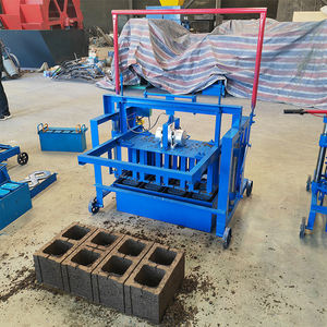 เครื่องทำอิฐบล็อกแบบใช้มือหมุน 220V/380V รุ่น QTJ 4-45 เครื่องทำบล็อกปูพื้นเคลื่อนที่ เครื่องวางบล็อกซีเมนต์ - Product Image 1