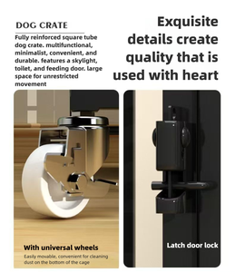 Fabrika Özel Üretim Metal İç Mekan Darbeye Dayanıklı Köpek Kafesi Kalınlaştırılmış Çelik Boru Özel Boyut Ucuz Evcil Hayvan Kafesi - Product Image 2