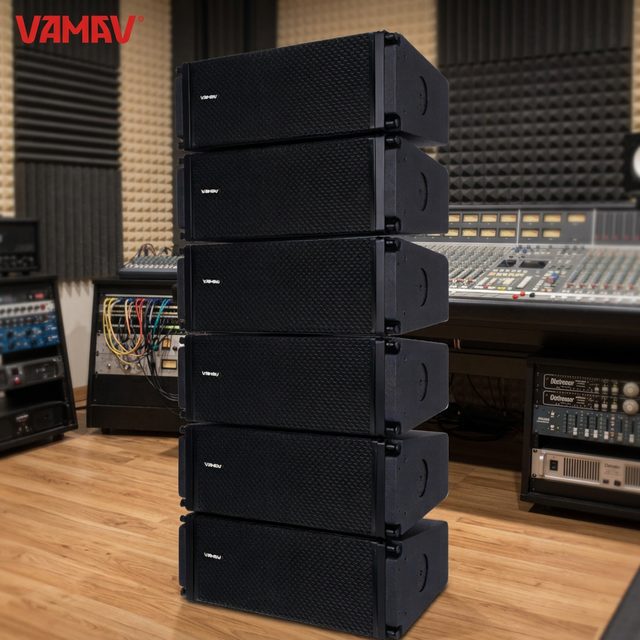 VAMAV LX602 Active Altavoz Line Array Speaker System 2*6.5 Inch Neodymium Woofer 500W RMS 1000 PEAK Wooden Stage Outdoor DJ