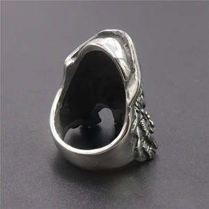 Anneaux <span class=keywords><strong>de</strong></span> bijouterie OAHLAN, anneaux personnalisés gravés avec un crâne <span class=keywords><strong>de</strong></span> pirate, en acier inoxydable, pour hommes, alliance, cadeau <span class=keywords><strong>de</strong></span> fête - Product Image 6