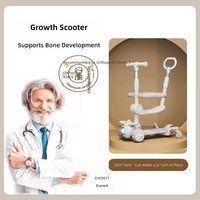 Trottinette multifonctionnelle 6 en 1 pour enfants, pliable, à 3 roues, avec poignée parentale et lumières musicales pour garçons et filles