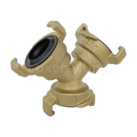 Acoplamiento rápido de latón en forma de Y de 3 vías, conector giratorio de tres vías tipo alemán para manguera de aire, para jardín y tuberías neumáticas