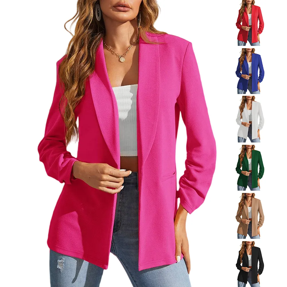 Autumn Winter Solid Color Fashion Casual Suits Jacket Ladies Formal Suits Blazer Para Mujer 2022