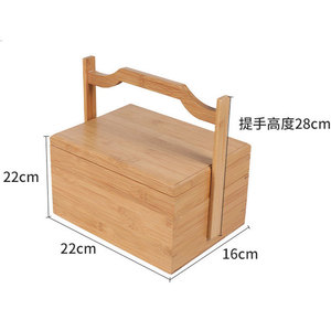 Caja de madera de bambú rectangular portátil para regalo, caja de embalaje para pastelería y almacenamiento de alimentos - Product Image 5