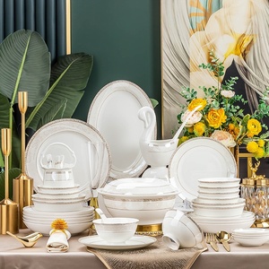 Service de table en céramique de Jingdezhen, vaisselle domestique en porcelaine fine, assiettes et bols de style nordique, cadeau, vente en gros - Product Image 2